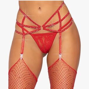 Strap rhinestone Bandage garter thigh high harness waistbelt pinup sexy lingerie